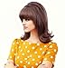 Rugelyss Short Brown Mixed Wig with Bang Retro Bouffant Beehive Wigs fits 80s Costume or Halloween Party