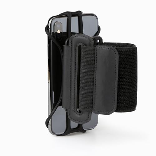 Universal Cell Phone Wristband Holder 360°Rotation Forearm Wrist Workout Sports Arm Band Fits Samsung Galaxy S25 S24 S23 S22 S21 S20 Ultra Plus Fe A25 A42 A05, Moto G Power Stylus Play 5G (Black)