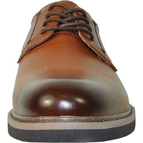 VANGELO Men Dress Shoe VALLO-1P and Vallo-1 Oxford Formal Tuxedo Prom Wedding Ortholite Insole Brown Medium and Wide Width2