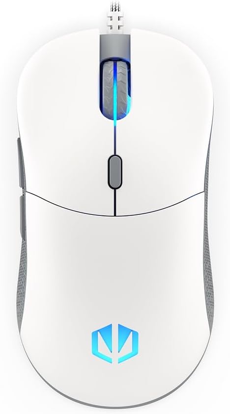 ENDORFY GEM Onyx White, Lightweight Gaming Mouse (67 g), PixArt PMW3325 Sensor, 8000 DPI, Kailh GM 4.0 Switches, 6 Programmable Buttons, Mouse Feet Made of PTFE, EY6A012