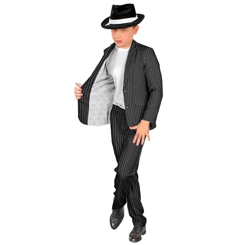 W WIDMANN MILANO Party Fashion - Costume enfant gangster, costume gris Ă rayures, mafia boss, costume de casino