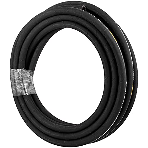 VEVOR Hydraulic Hose 1 4 inch x 100 ft, Coiled Hydraulic Hose 5800 PSI, Rubber Hydraulic Hose with 2 High-Tensile Steel Wire Braid, Bulk Hydraulic Hose -20℃ to 140℃, Hydraulic Oil Flexible Hose