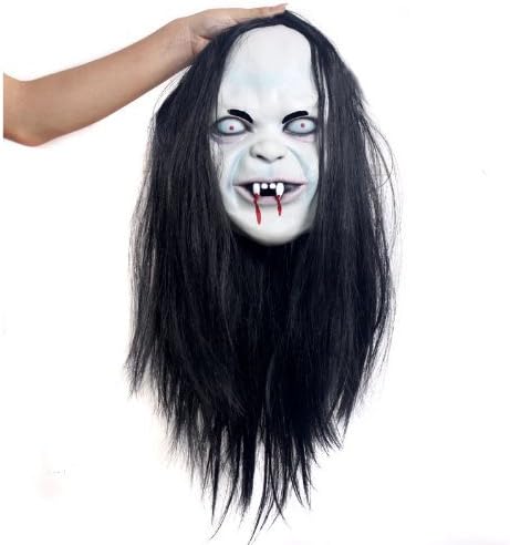 Amazon Coculb ハロウィン貞子 Halloween 貞子風のラバー製マスク コスプレcosplay フルヘッドマスク コスチューム用小物 男女共用 マスク ハロウィン 魔女 貞子 悪魔 仮面 ハロウィーン 魔女 ホラーマスク ゴースト貞子 呪怨 リング らせん 貞子風 ハロウィン 仮装