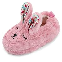 MASOCIO Toddler Slippers Girls Kids Winter Fluffy Slippers Children Girl Cute Funny Plush House Shoes Infant Size 5.5 6 UK Child Animals Pink 2