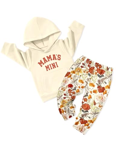 KANGKANG Toddler Baby Girl Clothes Hoodie Sweatshirts Print Pants 2 Piece Outfits Cute Fall Winter Clothing Set