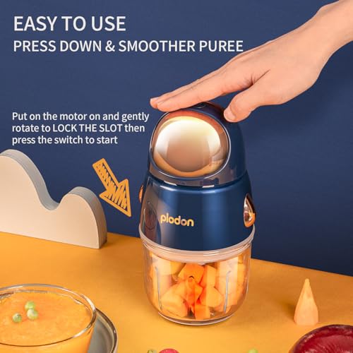 Plodon Baby Food Maker Mini Cute e Pequeno Processador de Alimentos Purê Liquidificador Chopper 300m