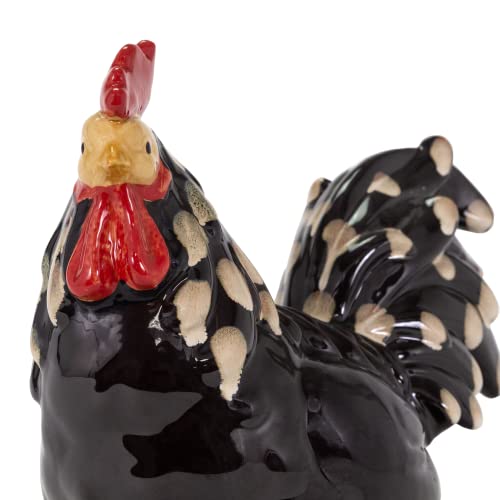 Tic Collection 35-093 Whimsical Black Rooster Statue #TOP4