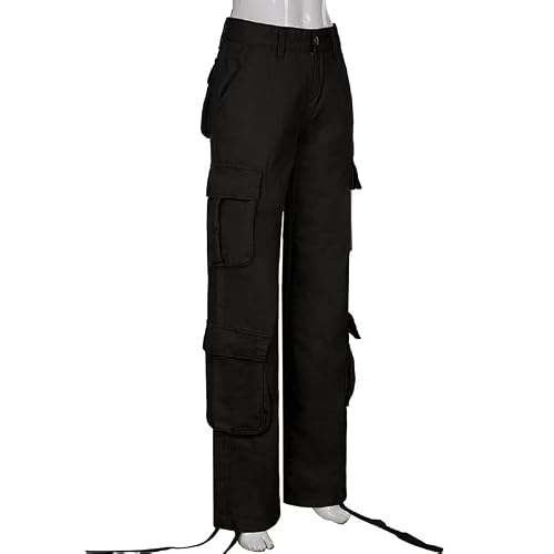 High Waist Cargo Pants Women Baggy Cargo Pants For Women Multiple Pocket Jogger Straight Wide Leg Parachute Pants Y2K #TOP6