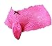 Sissy Pouch Panties Men's Silky Lace Bikini Briefs Girly Underwear Sexy for Men-ls (M, Bright Pink)