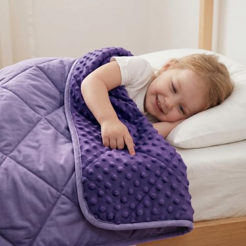 MAXTID Violet Weighted Blanket for Kids 5lbs 36inx48in for Children 30 to 70lbs Child Heavy Blanket Purple