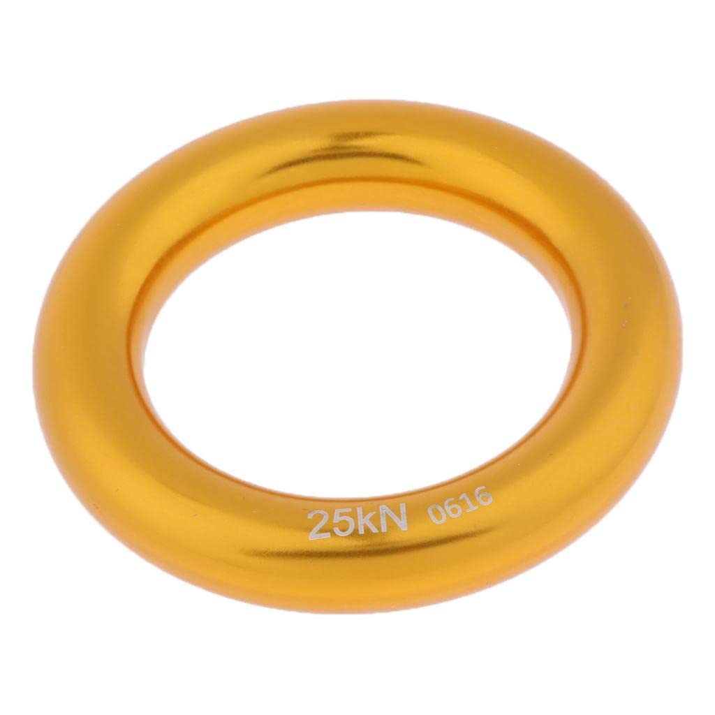 25KN - Anillo de rescate para rappel de escalada en roca, conector de rescate dorado, talla L