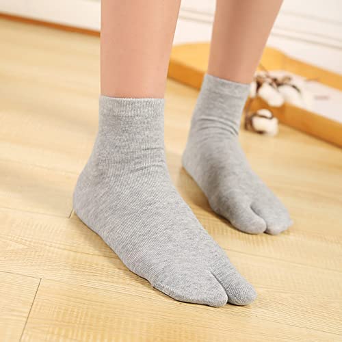Image of Women's Solid 2 Toe Flip Flop Tabi Socks Geta Ankle Cotton 5 /6 Pairs