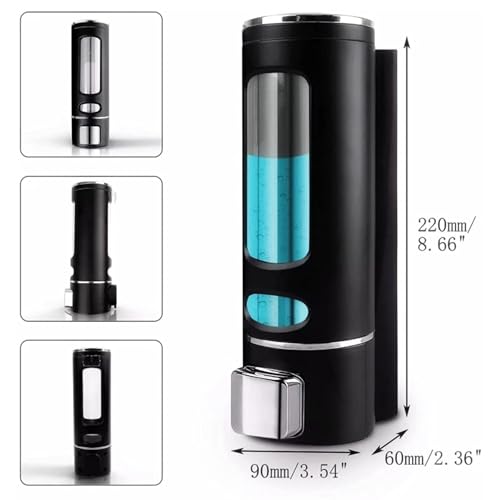 Image of ABS Wall Mounted Shampoo Sanitizer Lotion Hand Dish Wash Gel Liquid Soap Dispenser for Bathroom Kitchen Pack of 2 (400 Ml, White & Black, Plastic)