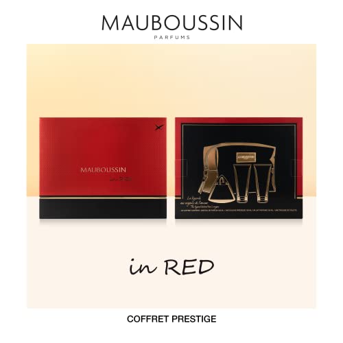 Mauboussin - Prestige 2022 In Red Set: Eau De Parfum 100 Ml, Precious Shower 100 Ml, Scented Milk 100 Ml & Toiletry Bag #TOP1