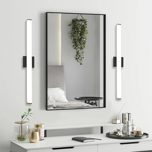 YHTlaeh Bathroom Vanity Light Brushed Nickel Square LED 24 inch 14W 4000K Natural White Light Wall Bar Lighting Fixtures Over Mirror (Matte Black, 31.5in 4000K Dimmable) by YHTlaeh - Image 8