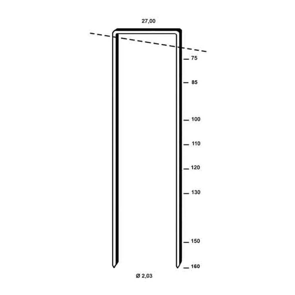 1 450 grapas galvanizadas resinadas Wp-130-27x130x2.03 mm - D-Work