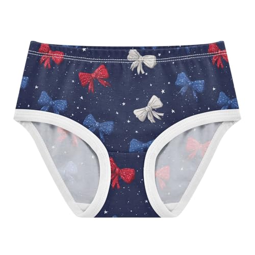 Wusikd White Red Blue Bows Girls' Underwear Cotton Girls Briefs Soft Toddler Underwear 2T