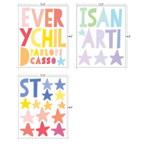 Paper Riot Co. Inspirational Wall Stickers "Every Child Is An Artist" Positive Motivational Removable Adhesive Decals For Classroom Kids Room Nursery Bedroom Home Decor #TOP5