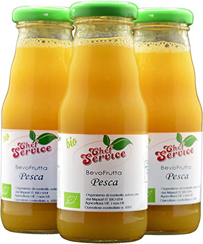 Chef Service Jugo de melocotón orgánico, fruta fresca - 3 piezas de 200 ml Cover