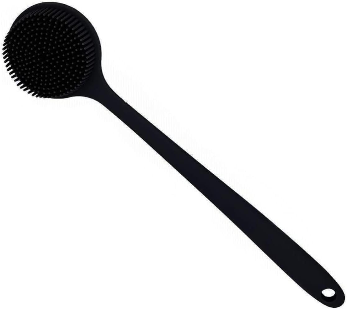 Bath Brush Silicone Body Scrubber, Silicone Body Scrubber with Long Handle, Back Brush for Shower, Body Exfoliator