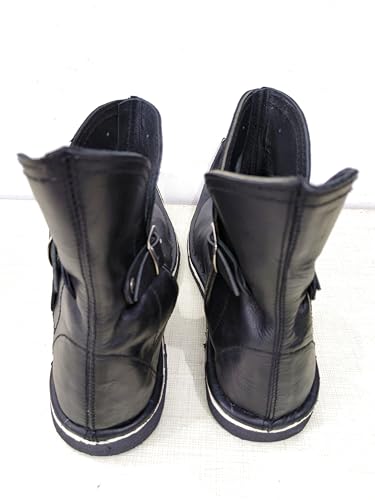 Medieval Leather Poulaines Boots, Black Fantasy Cosplay Shoes, Curved Pointed Toe4