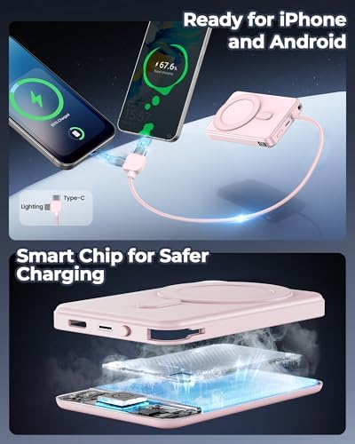 10000mAh Portable Charger, 20W Fast Charging, Built-in Cables with Handle — view 6