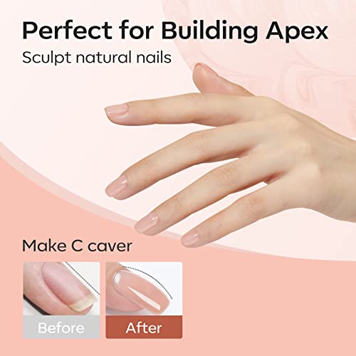 Modelones Builder Gel 6 Colors, 8-in-ONE Builder Nail Gel Set for Nails, Hard Gel Builder Nail Strengthener Extension Gel Base Gel Builder Gel in a Bottle - Image 7