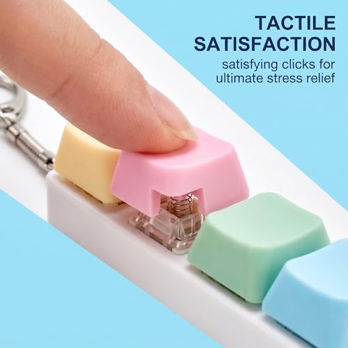 RAVNIX Porte-clés Jouet Clavier 2 Pièces – Clicker à Retour Tactile pour Réduction du Stress, Aide à la Concentration, Cadeau Anti-Anxiété pour Adultes – vue 7