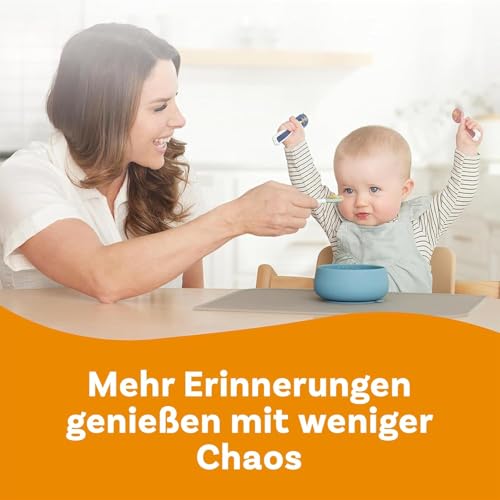 Foto von NumNum GOOtensils Esslernlöffel Baby 2er Blau/Orange - Beikost Löffel 6+Mon