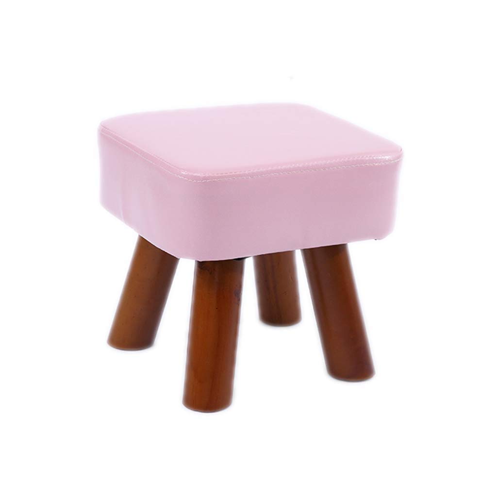Banc à chaussures en bois massif rose petit tabouret maison repose-pieds