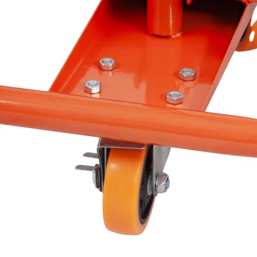 Robusto carro de placas de yeso | Rigips Carro de transporte con capacidad de carga de 1000 kg – Carro plegable con 4 ruedas giratorias y frenos | Transportador de placas para paneles de yeso naranja