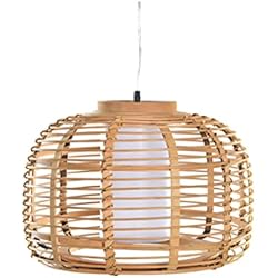 Lampara Bambu Calada Granitec Lámpara de Bambú. Lámpara de techo colgante. Suspensión de bambú natural. Las Lámparas de Bambú son ligeras, frescas y cálidas. (Natural, 30cm Altura x 30 Diámetro)