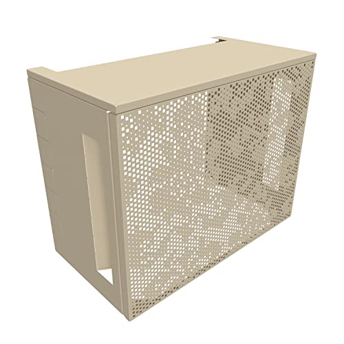 Cache Clim et pompe à chaleur en aluminium thermolaqué | Taille 1 : H. 80 x L. 100 x P. 54 cm | Crème | Fabrication Française