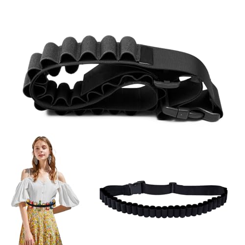 CHXAOM Beer Belt - Adjustable Drink Holder for Festivals & Outdoor - 120 cm Belt, 27 Elastic Pockets, Lightweight & Pocket-Sized (14x6x5 cm)​