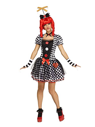 Fun World Women's Marionette Doll Adult Costume, Multi, S/M Size 2-8