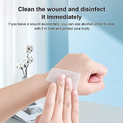 Nillkanth 100PCS Disposable Alcohol Wipes, Alcohol Pad Individually Wrapped Disposable Alcohol Prep Pads Swabs
