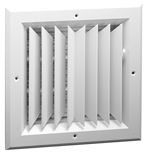 HVAC Premium 8 x 8 (in) HVAC Vent Cover - 2 Way Aluminum Bar Ceiling Diffuser - with Opposing Dampers Via Lever Control [Outer Dimensions: 10'' Width