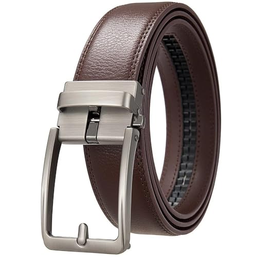Ceinture pour jeans d'hommes en cuir marron AT118 idéale au bureau
