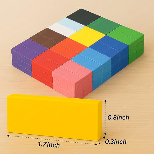 Toy Imagine 120 Pcs Colorful Wooden Building Blocks for Kids – Educational Board Game Domino Set for Boys & Girls – Indoor Fun Games & Party Activities – Toys for Ages 3 to 12 Years (12 Colors)