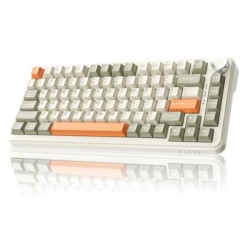 Image of AK820 MAX 75% Custom Mechanical Keyboard, 82-Key Hot Swappable Gasket Mount, 8000mAh Tri-Mode Wireless Gaming & Office, Linear Flying Fish Switches, PBT RGB Backlit, Metal Volume Knob, Mac /Windows