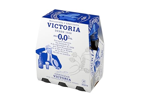 Victoria - Cerveza Lager SIN ALCOHOL Malagueña | Lager Ámbar Refrescante | 24 botellas de 25 cl