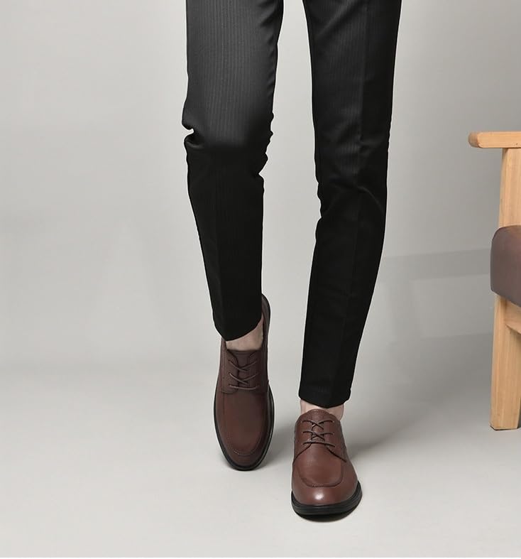 Derby Shoes Men Lace-up Oxford Formal Classic Business Shoes Comfort Hand Stitched Business Formal Derby Shoes(Brown,6.5)2