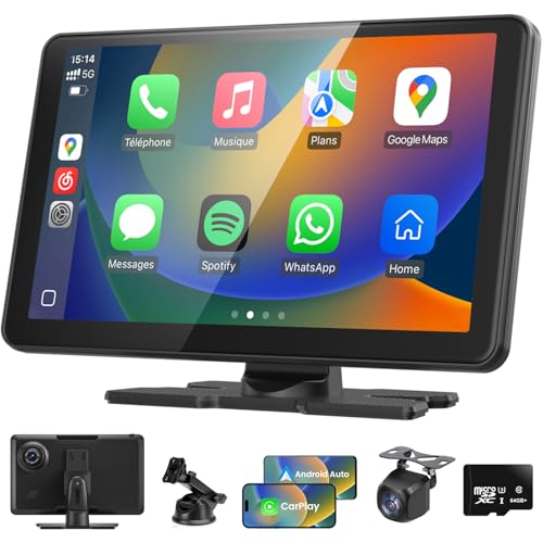 Gps Multimedia Voiture Autoradio 9 TOUTBIEN CarPlay & Android Auto Sans Fil - 4K Dashcam, GPS, Caméra Recul écran 9 Pouces Caméra Recul