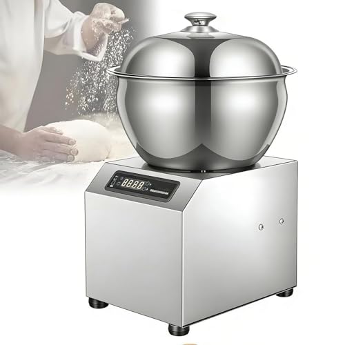 Ymnogjie Mezcladora de Masa Comercial,Spiral Dough Mixer Amasadora Reposteria con Temporizador,Doble Rotación,Acero Inoxidable MáQuina Amasadora de Harina 8KG