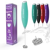 Elementi Coffee Stirrers Electric Mini Mixer for Powder Drinks - Electric Stirrer for Drinks - Electric Whisker for Mixing - Electric Drink Stirrer - Mixer for Greens Powder and Drinks (Mint Green)