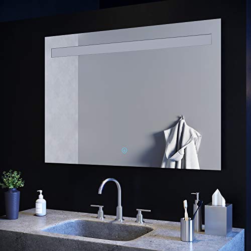 ELEGANT 1000 x 700 mm LED Illuminated Bathroom Mirror with Light Sensor and Demister IP44 Rated