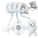 Détachable et polyvalent : conçu pour plus de commodité, le jouet est détachable, vous permettant de le retirer facilement pour le nettoyer ou de l'utiliser dans d'autres contextes comme le berceau ou le parc..Sa conception polyvalente le rend adapté aux sièges d'auto, aux poussettes, aux chaises hautes ou aux berceaux, offrant de multiples possibilités de jeu.