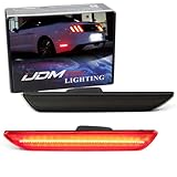 iJDMTOY Smoked Lens Red Full LED Rear Side Marker Light Kit Compatible with Ford 2015-up Mustang, Powered by 48-SMD LED, Replace OEM Back Sidemarker Lamps