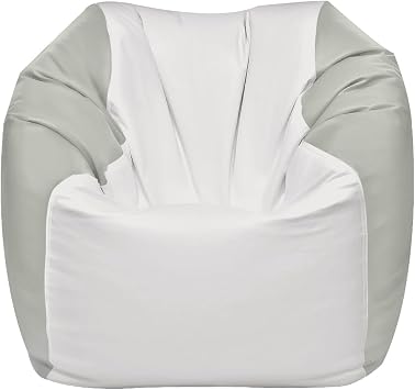 Ocean-Tamer Round Boat Bean Bag Chair, Waterproof Heavy Duty Beanbag for Fishing Offshore Deck Marine Grade Vinyl Large, Grey