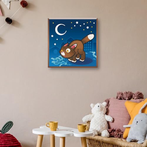 Image of DIAMOND DOTZ Fearless Cat Diamond Painting Kit, Diamond Art Craft Set